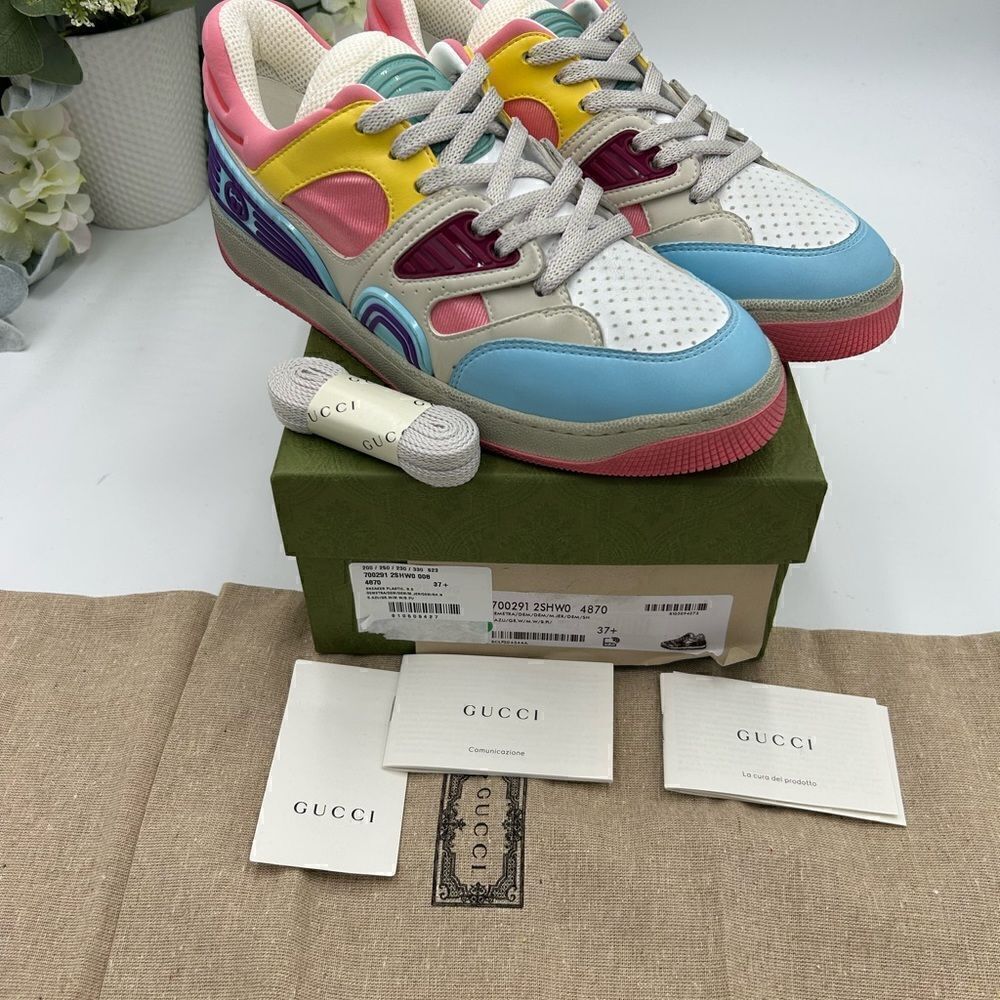 Women’s Gucci basket low top sneakers size 37.5 made in Italy. - Picture 8 of 8